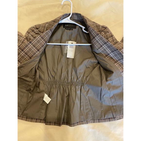 BCBGMAXAZRIA‎ Nancy The Double B Suiting Blazer Plaid Puff Sleeve XXS 3/4 sleeve - Picture 11 of 12